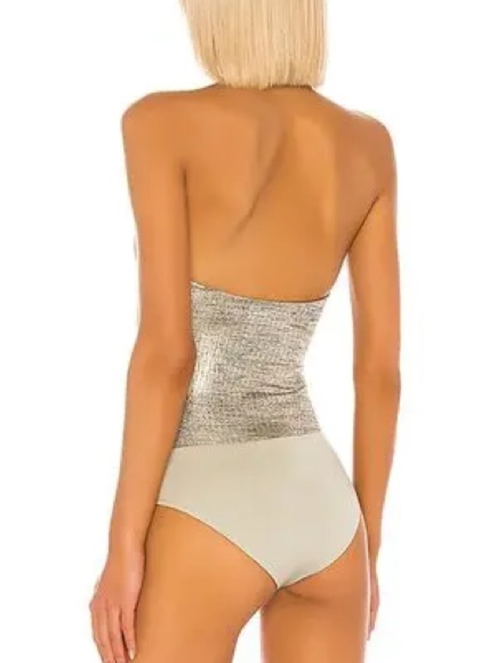 House of Harlow 1960 x REVOLVE Shae Metallic Mock Neck Collar Bodysuit Size M - Picture 4 of 9